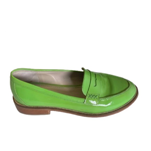 Boden Women's Vibrant Green Patent Flats Real Leather - Picture 5 of 9